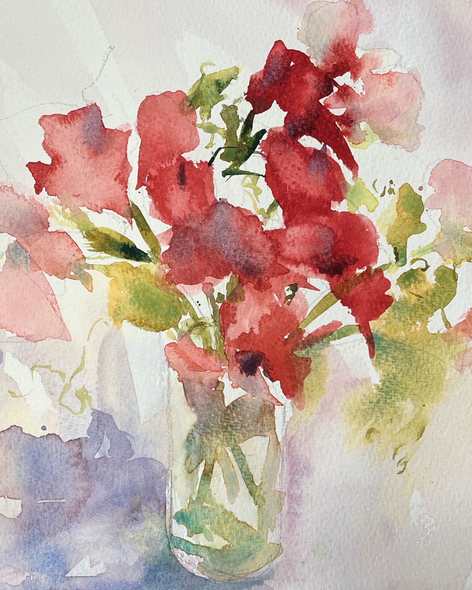 Red sweet peas 