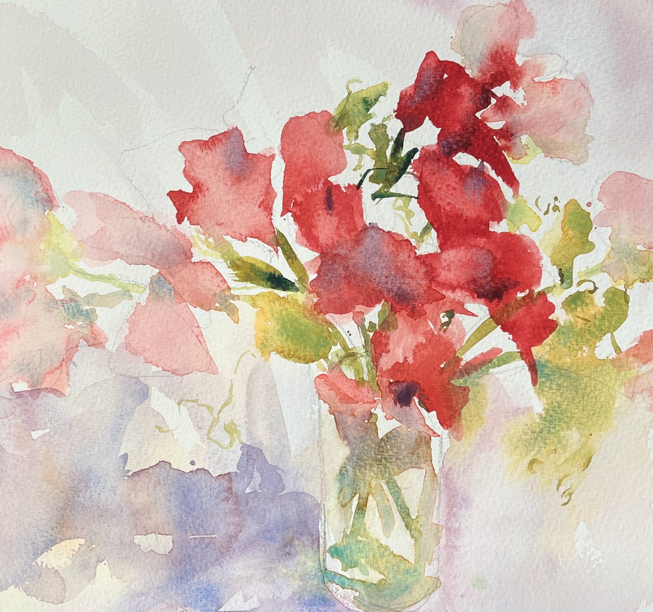 Red sweet peas 